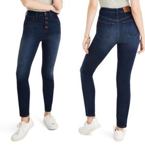 NEW Madewell 10" High Rise Button Fly Skinny Jeans